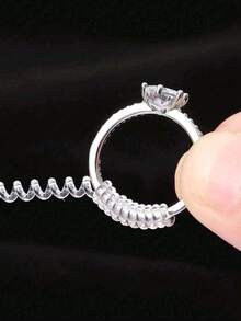 6件/12件隐形粘合环调节器，适用于宽松的戒指 - 白色 - 查看 10