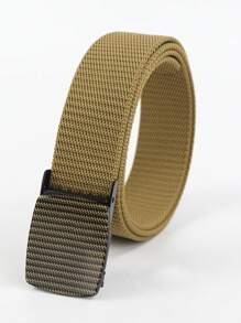 1pc Nylon Glossy Pressed Buckle Belt, Vintage Nylon Canvas Belt Youth Casual Belt, Tactical Outdoor Sports Back To School Men's Good Recommended Pants Belt, Durable Waist Belt Business Casual Weave Personalized Fashion Casual Young Personalized Men's Belt