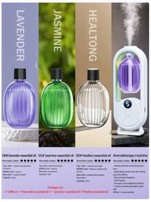 Aromatherapy Home/Hotel Aromatherapy Essential Oil Diffuser Bedroom Silent Toilet Deodorant Office Air Freshener - Rechargeable/Can Be Placed On The Desk/Can Be Hung On The Wall Aromatherapy Room Long Effect Spray There Are 6 Kinds Of Essential Oils To Choose From/Seven Color Atmosphere Lamp/Essential Oil Bottle Can Be Reused - Water Humidification Can Be Added