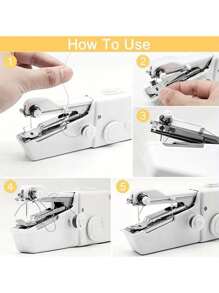 1 Conjunto Máquina de Costura Portátil Manual com 36 Bobinas, Adequada para DIY, Roupas e Costura Elétrica e Manual para Viagens, Incluindo Acessórios de Cores Aleatórias, Disponível nas Cores Preto, Branco, Rosa