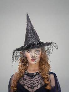 قبعة ساحرة الهالوين - لوازم حفلة ال-هالوجين، قبعة ساحر أسود مناسبة للنساء البالغات، ديكور الحفلة
