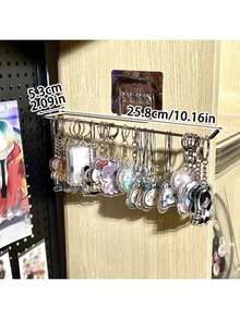 1 件/2 件壁挂式钥匙扣展示架，多功能存储整理器，用于徽章、饰物、珠宝、发饰 - 节省空间