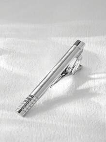 1/4 PCS Tie Tack Pins Tie Clips For Men Father's Day/Valentine's Day Gift Silver Necktie Bar Pinch Clip Set 2.3 Inch Metal Clasps Business Professional Fashion Designs