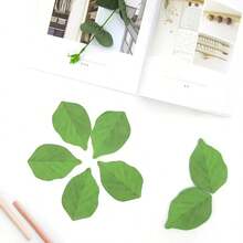 50/100 PCS Leaf Sticky Notes, Message Stickers, Small Sticky Notes, Beautiful Green Leaf-Shaped Self-Adhesive Sticky Notes, Suitable For Office, School And Home Sticky Notes - Multicolor - View 7