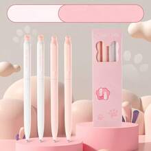 4 支卡通爪子凝胶笔套装可擦黑色彩色墨水旋转打开 0.5 毫米圆珠笔适用于书写办公室学校、学校用品、返校 - 均碼 - 查看 5