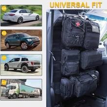 Universal Tactical ​ Back Organizer Vehicle Molle Panel Organizer Storage Bag With 5 Detachable Molle Pouch All Vehicel Such As,Truck,SUV, Car,,Etc - Upgraded-a-black - View 3