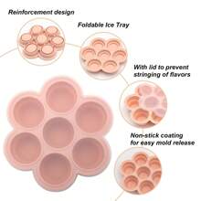 Molde de silicona plegable de 7 agujeros para hacer cubitos de hielo para whisky, fácil de desmoldar, ideal como regalo de Halloween y Navidad