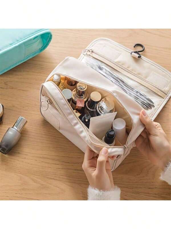 1pc Multi-Functional Travel Toiletry Bag Hanging Makeup Bag, Storage Bag, Large Capacity, Convenient To Carry,For Men And Women Waterproof Makeup Brushes Storage Beach Bag Beach Essentials Beach Towel Organizer Beach Accessories Beach Stuff Holiday Bag Holiday Essentials For Summer For Vacation Travel & Business Trip