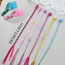 12 peças novos acessórios de cabelo trançados em forma de borboleta, lindos e coloridos, tranças de cabelo falsas com presilhas pequenas para dança de rua, presentes de aniversário/festa, acessórios para se vestir