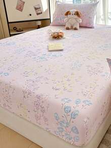 1 件花卉印花床笠、床垫套、柔软舒适的床上用品、亲肤床笠、适合男孩、女孩、宿舍、所有季节防尘防滑床罩，适用于单人床、双人床、大号床、特大号床，可机洗（不含枕套） - 彩色 - 查看 7