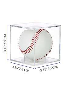 Acrylic Baseball Display Case - Transparent Display Cube, Suitable For Storing Autographed Baseballs And Displaying Collectible Baseballs - Can Be Wall-Mounted Or Placed On Desk, Ideal Decoration For Sports Memorabilia - Clear - View 3