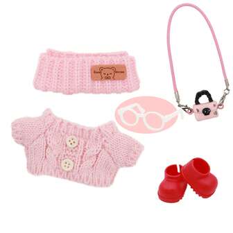 Adecuado para muñecas , diseño lindo de 17cm, con ropa de punto, sombreros y pequeños accesorios, combinado con gafas y zapatos lindos