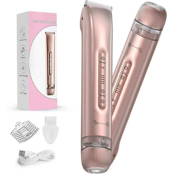 Electric Razors Shaver For Women, 2-IN-1 Women Electric Razor For Leg Arm Face Pubic Area, Cordless Bikini Trimmer Hair Removal For Women With Detachable Head, Painless,Wet & Dry ,Portable Battery-Operated Electric Shaver Epilator & Eyebrow Trimmer For Women - Miniature Facial Hair Removal Device For Face And Body Portable Hair Trimmer Electric Epilator Eyebrow Shaping Tool, Mini Facial Hair Remover, Face Shaver For Women Battery:400 MAh