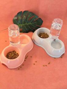1 pezzo Ciotola doppia per animali domestici, ciotola per bere acqua automatica, abbeveratoio antispruzzo per cibo e acqua per cani e gatti