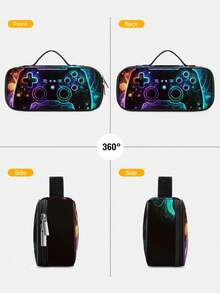 Kids Pencil Case With Soccer Ball Print, 3 - Layer Large Capacity, Cute Handle For Back To School, Multi-Slot Boys Mark Pouch With Zipper Compartments For Office School - Pencil Case - View 9