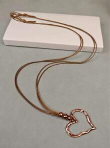 1 Stück lässige, vielseitige Halskette mit Herzanhänger aus Legierung für Damen