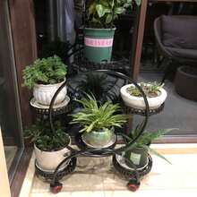 Metallständer für 6 Topfpflanzen, mehrere Blumentopfhalter, Regale, Pflanzgefäßregal, Aufbewahrungs-Organizer, Display für den Innen- und Außenbereich, Garten, Balkon - Schwarz - Übersicht 10