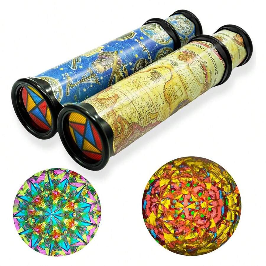 1/2 Buah Mainan Kaleidoskop Klasik, Kaleidoskop Berputar Ajaib, Kaleidoskop Dunia Panjang yang Dapat Diregangkan, Hadiah Bagus untuk Pesta Ulang Tahun - MultiWarna - View 1