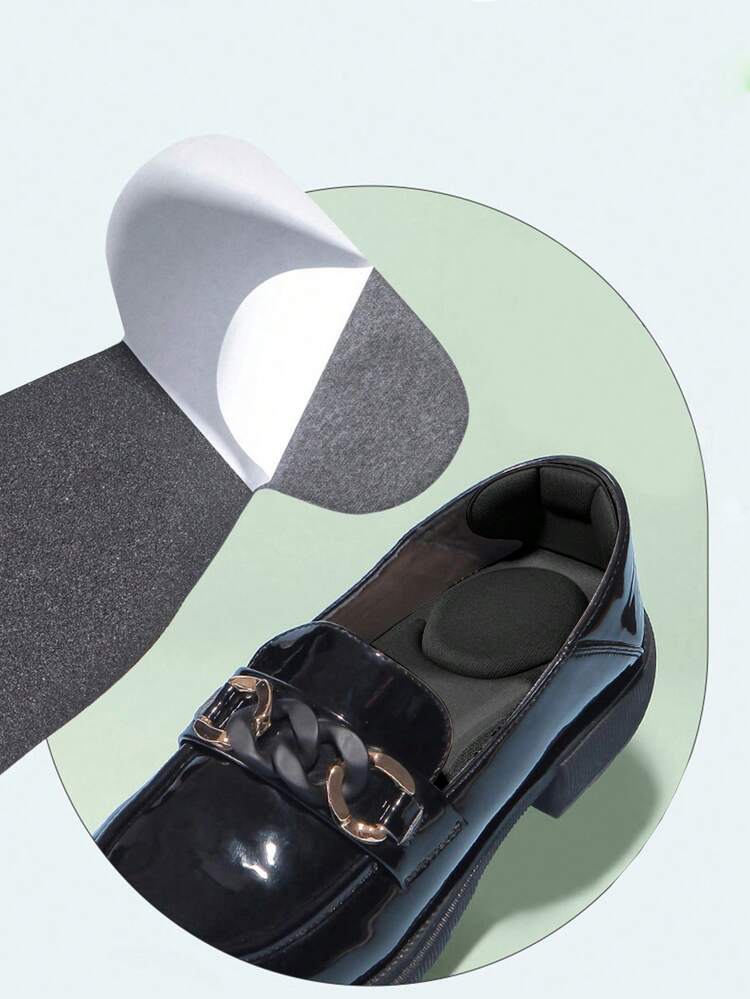 1 par de plantillas para tacones altos, agarres de talón, recortables, para tacones de mujer, zapatos de mujer, tacón de gatito, tacones negros - Negro - Añade 3