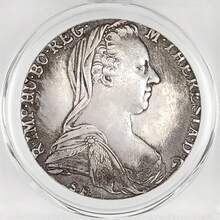 39 毫米/1.54 英寸盒装，1780 年奥匈帝国，波西米亚女王玛丽亚·特蕾莎·泰勒皇后，双头鹰（哈布斯堡王朝的象征）欧洲古董银币 - 深灰色 - 查看 5