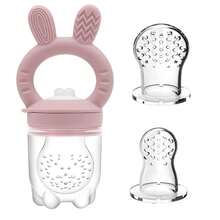 Rabbit Nibble Fruit & Vegetable Teethers Feeding Pacifier, With 3 Extra Nibble Bags In S, M, L Sizes (Size M Included In Nibble Set) - Multicolor - View 8