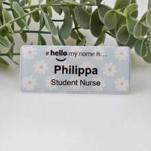 Spersonalizowana nazwa, tęczowe kropki "Witaj, mam na imię", identyfikator pielęgniarki, położnej w szpitalu, pielęgniarki, stażysty | Identyfikator pielęgniarki | Identyfikator pielęgniarki | Edukator | Pielęgniarka | Lekarz | Nauczyciel | Dentysta | Położna