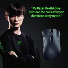 RAZER Ratón inalámbrico DeathAdder V2X Solución de conexión dual Tecnología inalámbrica con baja latencia Diseño alimentado por batería Diseño ergonómico clásico Maneja fácilmente escenarios de juegos y de oficina - Negro - Ver 6