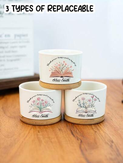 1 Stück personalisierter Blumentopf, Geschenk für Lehrer, Danke Lehrer für Ihre Hilfe, Buch und Bleistift Blumentopf, Lehrertags-Geschenk, Keramik Blumentopf, für Lehrer, Lehrer Pflanzgeschenk, personalisiertes Geschenk, Lehrertags-Geschenk, Schullehrer, Lehrer Geschenkbox, Lehrer Ruhestand, Lehrer Blumentopf, Schülergeschenk, individueller Blumentopf, Gärtner Blumentopf, Geschenk zum Schulanfang