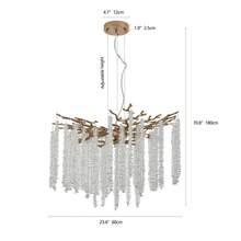 Arlgsite Modern Golden Pendant Light With Cascading Crystal Strands, Ideal For Living Room, Dining Room And Foyer, High-End Decorative Lighting Fixture (Bulb Not Included) - Vàng - Xem 10