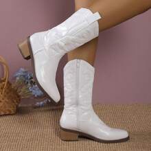 Women Mid-Calf Boots - Gold - View 7
