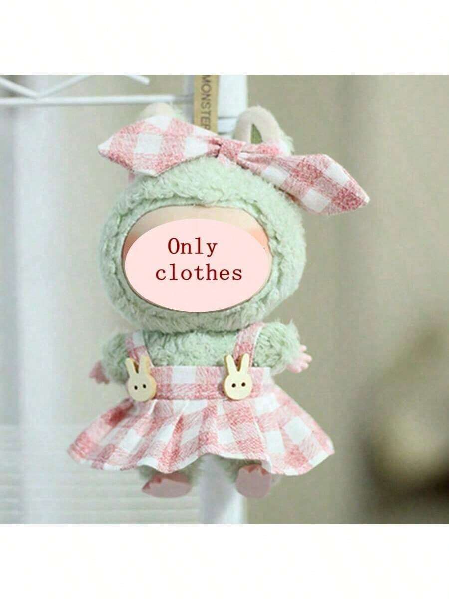 仅含一件连衣裙，不含娃娃，粉色格子裙套装，适合17厘米娃娃。 - 彩色 - 查看 1