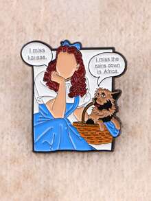 1 件装童话珐琅别针卡通女孩胸针徽章翻领别针适用于背包衣服配饰时尚珠宝礼品 - 均碼 - 查看 6