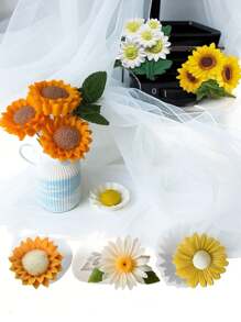 1pc Sunflower Daisy Series Flower Bouquets Silicone Mold, Chrysanthemum Shaped Candle Moulds, Aromatherapy Plaster Diffuser Stone Casting Mold For DIY Crafts, Soap, Clay, Cup Wax Making - Perfect Gift For Wedding Graduation Birthday Party Festival Home Decor, Fine Texture, Add Elegance To Your Home