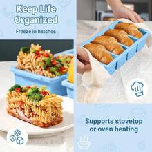 2-Pack Silicone Soup Freezer Trays With Lids - 1-Cup Portion Containers For Broth, Stock & Meal Prep, Leak-Proof Design & Stackable Storage, Perfect For 250mL/125mL Frozen Cubes - 淺藍色 - 查看 6