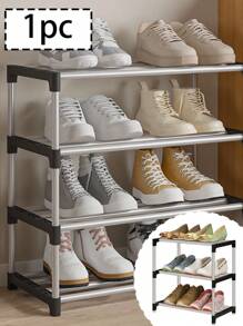 1 pieza Estantería multiusos a prueba de polvo para zapatos, de fácil montaje y movimiento, estantería de almacenamiento de pie de plástico, estantería de almacenamiento multifuncional de gran capacidad, organizador de piso de fácil montaje sin herramientas, apilable, esencial para el hogar y la habitación, ahorra espacio, organización del hogar para almacenar zapatos, botas y diversos artículos, apta para pasillos, armarios, salas de estar y dormitorios