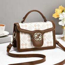 Women Shoulder Bags - 棋盤格-棕色拼咖啡 - 查看 1