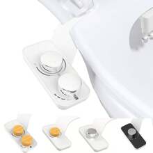 1pc,Cold Water Attachable Toilet Bidet - DITACHABLE- SAVE CUBIT FEET(Dual Retractable Nozzles)