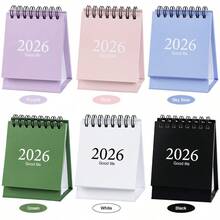 1PC Mini Desk Calendars From Jan. 2026 - Jul. 2027 Pocket Calendar, Standing Flip Steel Coil Yearly Daily Schedule Business Planner (6 Colors, Mini Size) - Single Piece - View 8