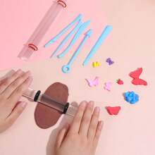 1件/5件/11件聚合物粘土工具套装、亚克力擀面杖、带粗环的粘土擀面杖、双头雕刻笔、耳环制作用品、珠宝制作配件、软陶工具 - 彩色 - 查看 7