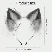 Ultra Soft Realistic Faux Fur Fox Ear Headband Featuring A Fluffy Life-Like Texture To Create A Charming And Playful Animal Look Perfect For Halloween Cosplay Parties Anime Conventions Photography Props And Festive Theme Park Adventures - Đỏ - Xem 7