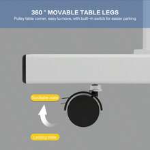 PORIYA Adjustable Folding Laptop Desk Portable Sofa/Bed Table W/ 360° Tilt & Locking Wheels Multi-Angle Notebook Stand For Home/Office (30kg Capacity) - Lạc đà - Xem 9