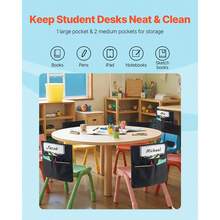 Chair Pockets For Classroom, 24 Pack, 14 X 15 Inches Chairback Buddy Pocket With Name Tag, Back Of Chair Organizer For Kids In Classroom, Kindergarten, School, And Home, Black - Black - View 3