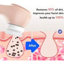 Vibrating And Rotating Face Scrubber, Waterproof Rechargeable Facial Cleansing Brush, 8 Modes Face Brush For Exfoliating And Massaging, For Removing Blackhead(Matte Black) - 粉色 - 查看 7