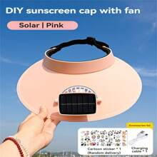 Solar Powered Fan Sunshade Hat, Dual Power Supply, Portable, Versatile, Unisex Summer Outdoor Beach Sun Protection Creative Baseball Cap