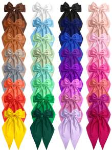 1/10/20Pcs Random Color Hair Bows With Long Tail Bow Hair Clips Elegant Hair Ribbon Hair Accessories For Women Daily Wear Suitable For Many Occasion Valentine's Day Valentines,Hair Barrettes Claw Clips