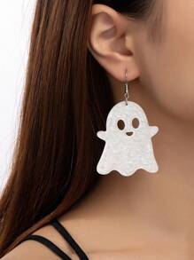 1 Pair Women's Halloween Acrylic Ghost Scream Cat Earrings, Fashionable & Unique