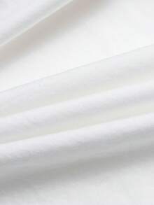 小男孩简约白色圆领长袖衬衫，百搭返校装，四季皆宜 - 白色 - 查看 8