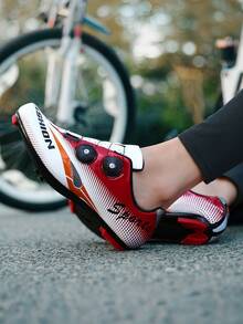 1 双男女通用公路自行车鞋,PU 鞋面防滑外底,四季皆宜,SPD Racing City 公路自行车运动鞋,轻便时尚户外步行自行车鞋 - 紅色 - 查看 7