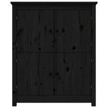 Küchenmöbel Sideboard Schwarz 83x41,5x100 cm aus massivem Kiefernholz Modernes Sideboard Vielfältige Verwendungsmöglichkeiten, Esszimmer/Küche