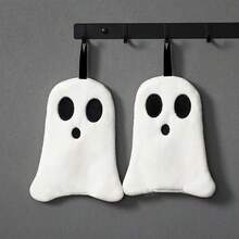 1 Piece Ghost Hand Towel, Cute Halloween Bathroom Pendant, Soft And Absorbent Coral Fleece Towel, Suitable For Home, Kitchen, Tea Towel, Halloween Gift, Autumn And Winter Bathroom Decoration